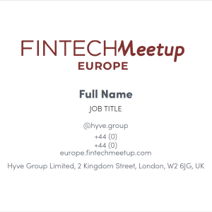 Fintech Meetup Europe Business Card